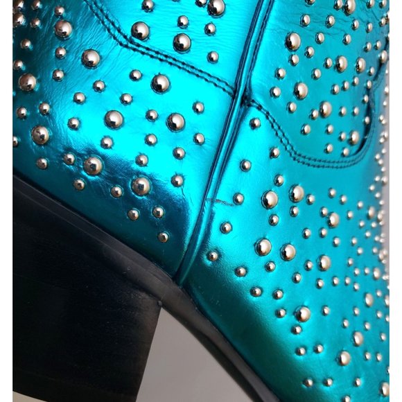 Free People Turquoise Studded Heeled Boots - Picture 5 of 5